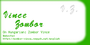 vince zombor business card